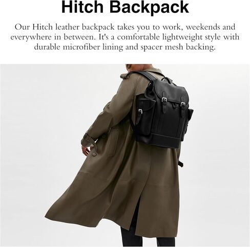 COACH Men's Hitch Backpack, Black, Standard in Saudi Arabia