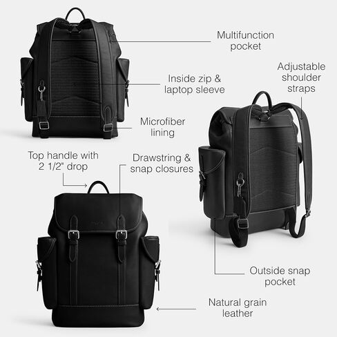 COACH Men's Hitch Backpack, Black, Standard in Saudi Arabia