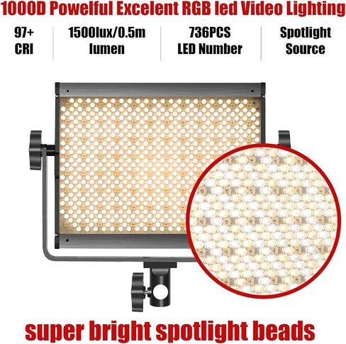 GVM RGB LED Video Light, 800D Studio Light with APP Control Lighting Kit Photography Light 1 Pack with 8 Kinds Scene Lights, 3200-5600K CRI 97 LED Panel Light for YouTube Studio, Video, Portrait in Saudi Arabia