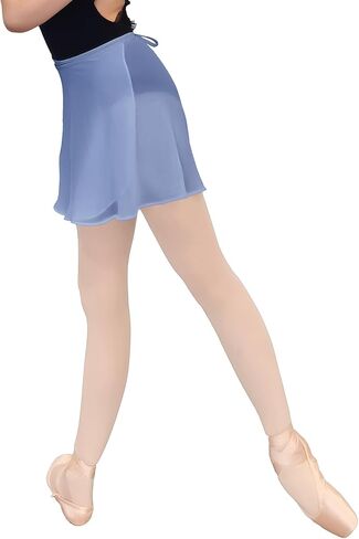 Ballet Wrap Skirt Women Elastic Waistband Sheer Textured Dance Skirt in Saudi Arabia