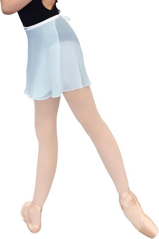 Ballet Wrap Skirt Women Elastic Waistband Sheer Textured Dance Skirt in Saudi Arabia