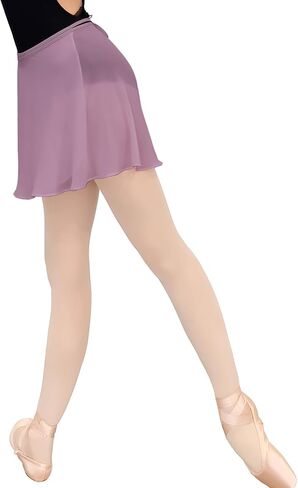 Ballet Wrap Skirt Women Elastic Waistband Sheer Textured Dance Skirt in Saudi Arabia