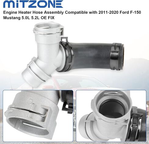 MITZONE 626-541 Engine Heater Hose Assembly Compatible with 2011-2020 Ford F-150 Mustang 5.0L 5.2L OE FIX in Saudi Arabia