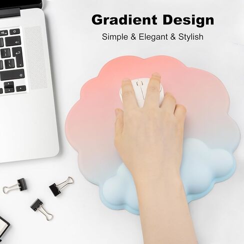 Ergonomic Mousepad with Wrist Rest, Cute Desk Mat for Desktop, Office Desk Mat (Pink), Medium, Clnd-01 in Saudi Arabia