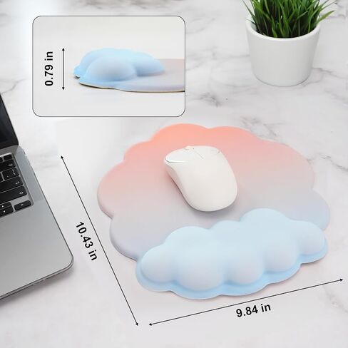 Ergonomic Mousepad with Wrist Rest, Cute Desk Mat for Desktop, Office Desk Mat (Pink), Medium, Clnd-01 in Saudi Arabia