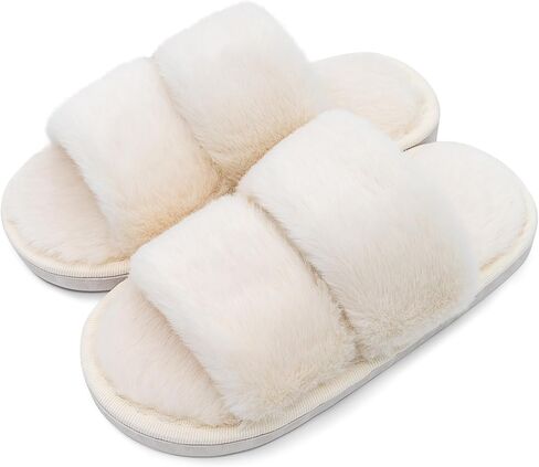 شباشب منفوشة للأولاد والبنات، شباشب ناعمة ومريحة للمنزل والمنزل الدافئ من الفرو، خف قطيفة مفتوح من الأمام، سهل الارتداء في الأماكن المغلقة للأطفال in Kuwait