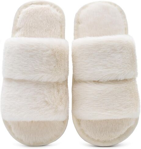 شباشب منفوشة للأولاد والبنات، شباشب ناعمة ومريحة للمنزل والمنزل الدافئ من الفرو، خف قطيفة مفتوح من الأمام، سهل الارتداء في الأماكن المغلقة للأطفال in Kuwait