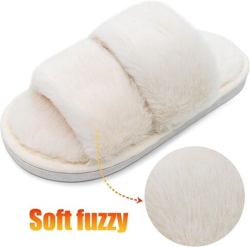 شباشب منفوشة للأولاد والبنات، شباشب ناعمة ومريحة للمنزل والمنزل الدافئ من الفرو، خف قطيفة مفتوح من الأمام، سهل الارتداء في الأماكن المغلقة للأطفال in Kuwait