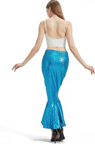 Halloween Mermaid Costume for Woman 2024 - Long Mermaid Skirt with Waist Chain for Women Girls,Plus Size Outfit for Cosplay in Saudi Arabia
