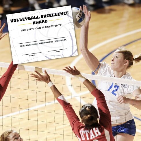 Volleyball Award Certificate of Excellence Sports | 50pk 8.5x11" Paper for Trophies Medal Most Improved Girls 1st 2nd 3rd Ribbon Sticker Team Gifts Youth Handouts in Saudi Arabia
