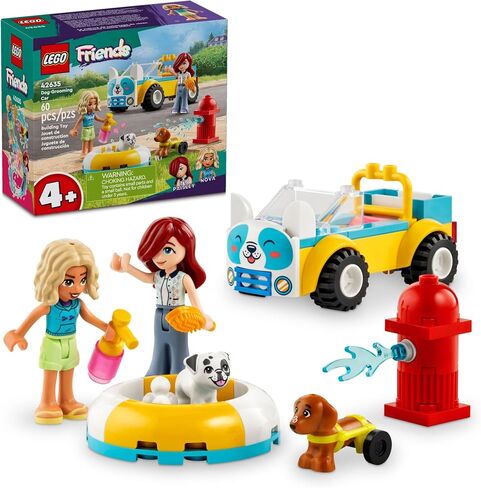 LEGO Friends Dog Grooming Car Toy, Building Toy for Kids Who Love Animals and Nature, Comes with 2 Mini Doll Characters and 2 Dog Toy Figures, Vet Toy Gift Idea for Girls and Boys Ages 4 and Up, 42635 in Saudi Arabia