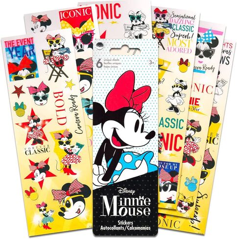 Disney 6 Pack Mickey and Minnie Halloween Socks - Bundle with 6 Pairs of Mickey Mouse and Minnie Mouse Halloween Crew Socks Size 4-10 for Women, Teens, Girls | Mickey and Minnie Apparel for Girls in Saudi Arabia