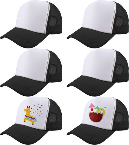 6 Pack Adult Trucker Cap Summer Mesh Baseball Cap DIY Sublimation Trucker Hat for Men Women Summer Outdoor Activities in Kuwait
