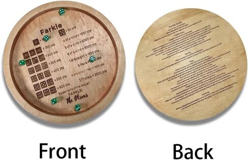 Farkle Dice Tray, Farkle Classic Dice Game with 17.7" Collapsible Wooden Tray and 6 Large 6 Small Wooden Pearl Dice and a Scoreboard Set, Classic Home Game Stand (17.7-inch Bundle) in Kuwait