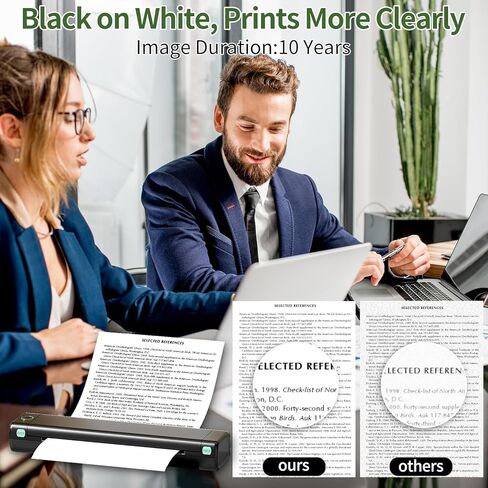 ورق حراري مقاس 8.5 بوصة × 11 بوصة - ورق حراري متعدد الأغراض 200 ورقة، ورق طابعة متوافق مع M08F-Letter، MT800، MT800Q والطابعات المحمولة الأخرى in Kuwait