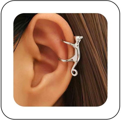 Minimalist Cat Ear Cuff Earring Cute Cat Ear Climber Crawler Earring Animal No Piercing Earring Small Gold Cat Cartilage Clip Earring Cat Clip On Earrings Jewelry for Women in Saudi Arabia