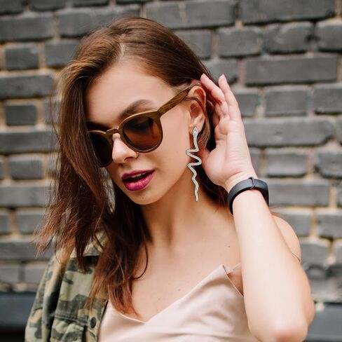 2 قطعة أقراط الأفعى أقراط الأفعى للنساء أقراط مبالغ فيها الفضة المنحنية الأفعى على شكل مجوهرات أحجار الراين القوطية الأذن مجوهرات للنساء الفتيات in Kuwait