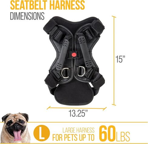 Sherpa Dog Harness, Built-in Quick Grab Handle, Padded - Black, Large in Kuwait