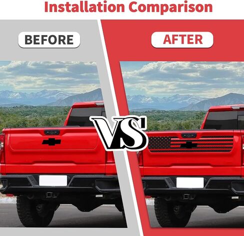 Jimen Fit for Chevrolet Silverado 2019-2024, 1PC American Flag Decal Tailgate Sticker (Carbon Fiber) in Saudi Arabia
