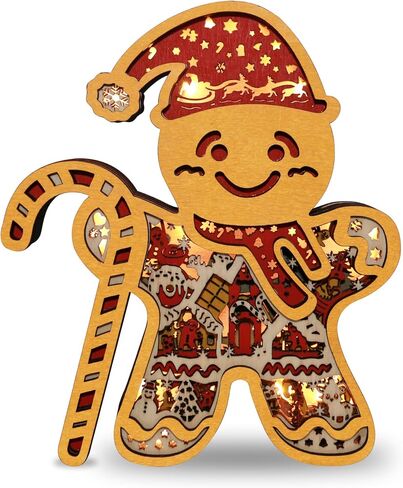 FNYDOX LED Christmas Decorations, Wooden Christmas Tree Statue for Presents, Christmas Tree Figurine for Gifts, Modern Christmas Tree Sculpture Decor Wall Art, Original Craft Christmas Tree Ornament in Saudi Arabia
