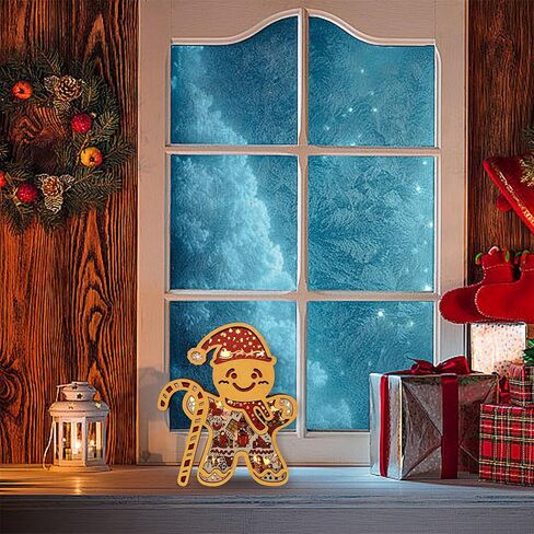 FNYDOX LED Christmas Decorations, Wooden Christmas Tree Statue for Presents, Christmas Tree Figurine for Gifts, Modern Christmas Tree Sculpture Decor Wall Art, Original Craft Christmas Tree Ornament in Saudi Arabia