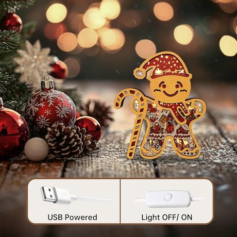 FNYDOX LED Christmas Decorations, Wooden Christmas Tree Statue for Presents, Christmas Tree Figurine for Gifts, Modern Christmas Tree Sculpture Decor Wall Art, Original Craft Christmas Tree Ornament in Saudi Arabia