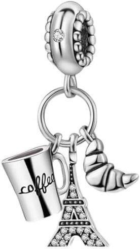 Eiffel tower coffee mug and croissant charm in Saudi Arabia