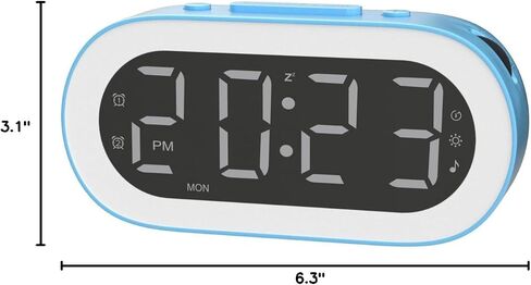 Digital Alarm Clocks for Bedrooms, Night Light Alarm Clock, Bedside Clock with USB Port, Dimmer, Timer, Sleep Sound, Customize Alarm, Loud Alarm Clock for Heavy Sleepers, Ideal Gifts for Teens Boys in Saudi Arabia