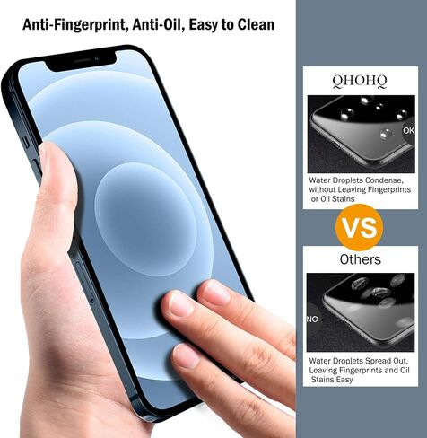 QHOHQ 3 Pack Screen Protector for iPhone 12 Pro 6.1 Inch with 2 Pack Tempered Glass Camera Lens Protector, Ultra HD, 9H Hardness, Scratch Resistant, Easy Install - case Friendly in Saudi Arabia