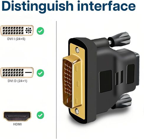 MMOBIEL HDMI to DVI Adapter - Bi-Directional - Male DVI-D Dual Link to Female HDMI - Converter Supports Monitor, PC, TV, Gaming, Projector - 1080p Full HD 60Hz - Gold Connector in Kuwait