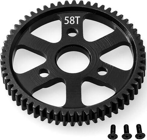 32P Spur Gear, 58T 0.8 Metric Pitch, Compatible with 32P, Hardened Steel 58 Tooth 0.8M Spur Main Gear for 1/10 TRAXXAS Ford Rustler Slash Stampede 4X4 Summit T-Maxx E-REVO Jato Arrma, Replace #3958 in Kuwait