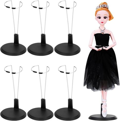 OLYCRAFT 6 Sets White Adjustable Doll Stand with Plastic Chassis Doll Stand Display Holder Alloy Model Doll Assembled Holder Fits Most Small Dolls for Doll Display Stand - 2.5x2.8x4.5 Inch in Saudi Arabia