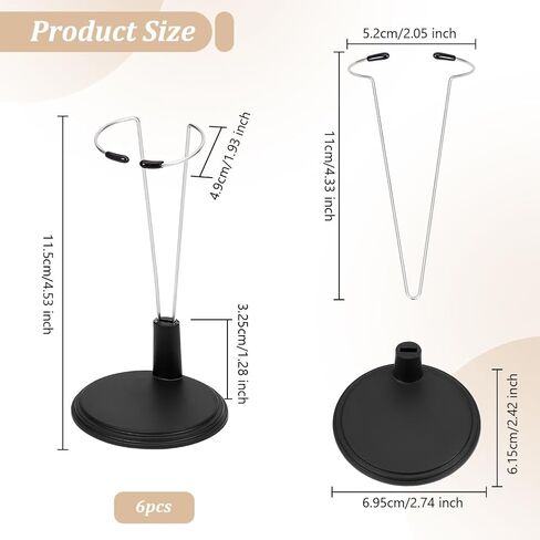 OLYCRAFT 6 Sets White Adjustable Doll Stand with Plastic Chassis Doll Stand Display Holder Alloy Model Doll Assembled Holder Fits Most Small Dolls for Doll Display Stand - 2.5x2.8x4.5 Inch in Saudi Arabia