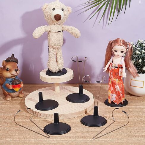 OLYCRAFT 6 Sets White Adjustable Doll Stand with Plastic Chassis Doll Stand Display Holder Alloy Model Doll Assembled Holder Fits Most Small Dolls for Doll Display Stand - 2.5x2.8x4.5 Inch in Saudi Arabia