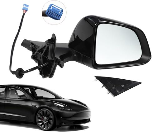 Mirror Assembly Right/Left Black Compatible with 2020 2021 2022 2023 Model Y 1594112-00-C 1594111-00-C (Right) in Kuwait