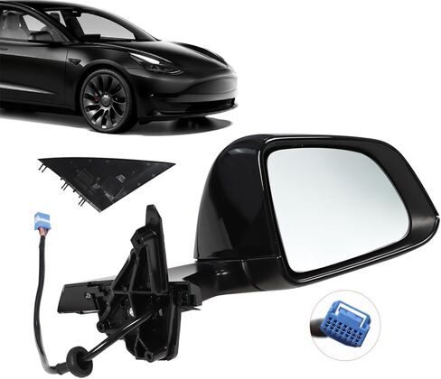 Mirror Assembly Right/Left Black Compatible with 2020 2021 2022 2023 Model Y 1594112-00-C 1594111-00-C (Right) in Kuwait
