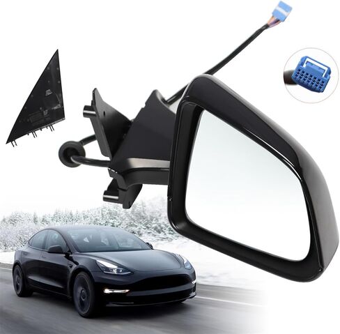 Mirror Assembly Right/Left Black Compatible with 2020 2021 2022 2023 Model Y 1594112-00-C 1594111-00-C (Right) in Kuwait