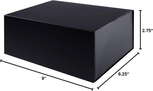 LUXPaper Medium Gift Boxes | Magnetic Closure | 2 3/4" x 6 1/4" x 9" | Black | 2 Qty in Saudi Arabia