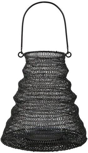 47th & Main Folding Hurricane Lantern Metal Candle Holder, Small, Black in Kuwait