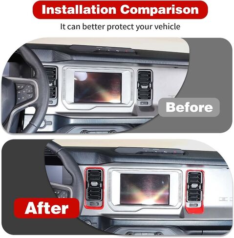 Fit for Ford Bronco Center Console Dash Air Vent Side Ring Cover Compatible with Ford Bronco 2/4Doors 2021 + Interior Accessories(ABS,4pcs,Red) Model A in Saudi Arabia