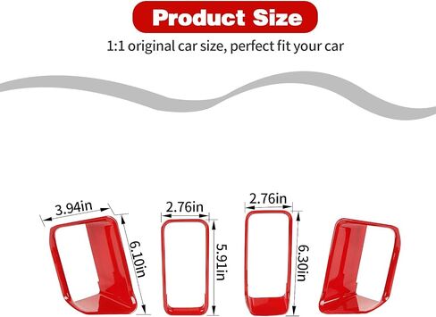 Fit for Ford Bronco Center Console Dash Air Vent Side Ring Cover Compatible with Ford Bronco 2/4Doors 2021 + Interior Accessories(ABS,4pcs,Red) Model A in Saudi Arabia