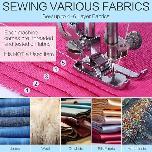 yookee home Sewing Machine for Beginners Compact Sewing Machine with Accessories Kit Easy to Use Portable Sewing Machine for Adults and Kids, Home, Travel, Clothing Repair and Sewing Crafts in Saudi Arabia