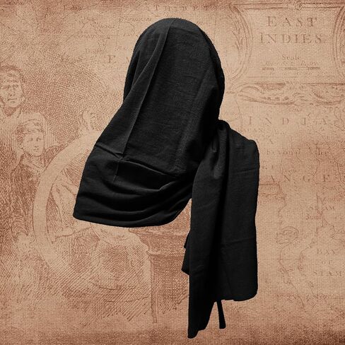 Medieval Shawl Pirate Scarf with Pin, Post Apocalyptic Shaman Cowl Hood Retro Viking Bandana, Renaissance Costume in Kuwait