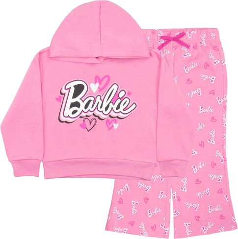 Barbie Girls Matching Fleece Sets Pullover Hoodie & Flare Leg Jogger Set 2 Piece Bundle Set for Kids, Teens & Toddlers in Saudi Arabia