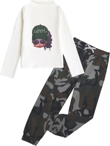 Girls 2 Piece Outfit Sweatsuits Tie Dye Clothes Set Long Sleeve Sweatshirts Sweatpants Athletic Tracksuit 4-13Y in Kuwait