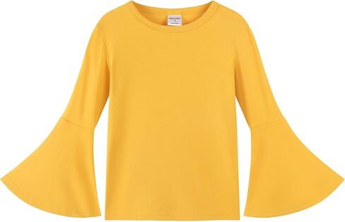 Noomelfish Girls Long Bell Sleeve Top Cute Western Shirts Blouse (5-12 Years) in Kuwait