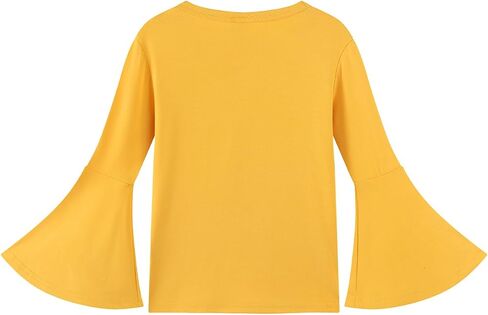 Noomelfish Girls Long Bell Sleeve Top Cute Western Shirts Blouse (5-12 Years) in Kuwait
