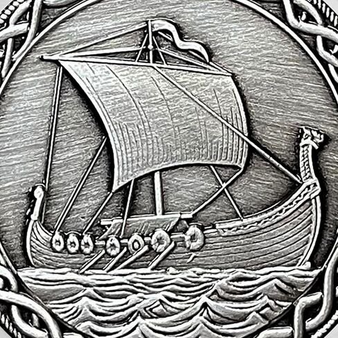 Viking Ship & Tree of Life Medallion Set | Norse Mythology Commemorative Coin with Capsule, Display Stand & Card | Faith-Inspired Gifts for Spirit of Adventure and Exploration for Men & Women in Kuwait