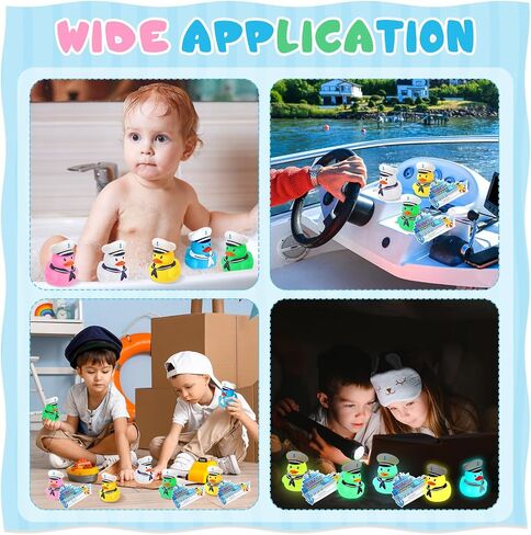 Lenwen 180 Pcs Duck Tag Cruise Kit Includes 60 Pcs Mini Cruising Rubber Ducks 60 Sheets Cruise Tag Card 60 Pcs Elastic Rubber Bands for Hiding Ducking Luggage Carnival Game Rewards (Glow in The Dark) in Kuwait