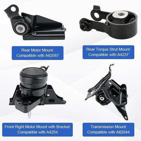 طقم استبدال محرك المحرك وناقل الحركة JDMON 4 قطع لسيارة Toyota Yaris 1.5L 2006-2011 Auto Trans متوافق مع A4237، 1236321080، A62087، 1236421020، A62044، 1237221150، A4254، 1230521220 in Saudi Arabia